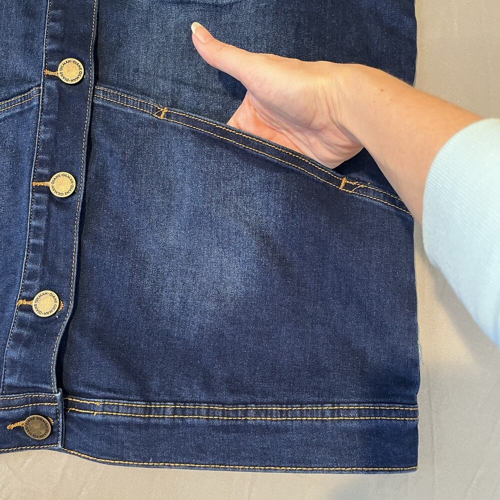 Women's DG2 Diane Gilman Denim Jacket Med Dragon Annivers Rhinestone Embroidered - Picture 6 of 9